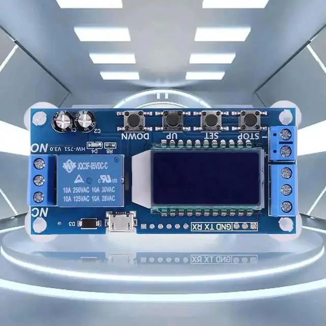 Alt view image 2 of 3 - WRIARICH XY-LJ02 Timing Delay Trigger Relay Module with LCD Screen, 6-30V DC & USB 5V Dual Power Supply, Automatic Control Timer Switch Board
