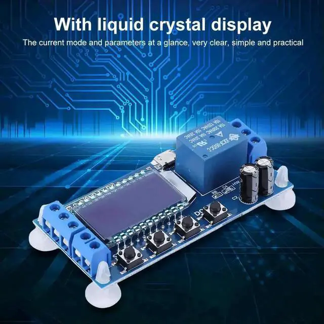 Alt view image 3 of 3 - WRIARICH XY-LJ02 Timing Delay Trigger Relay Module with LCD Screen, 6-30V DC & USB 5V Dual Power Supply, Automatic Control Timer Switch Board