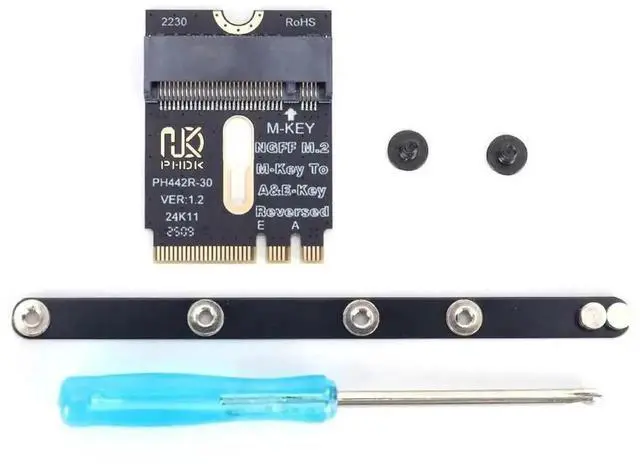 Main image of WRIARICH NGFF A+E Key Male to M-Key Female PCIe 4.0 M.2 Adapter Card, Convert Laptop WiFi Slot to 2280 NVMe SSD Storage Expansion Converter for Notebook Motherboard