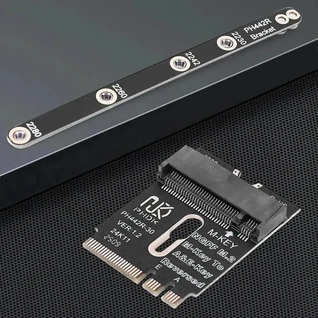 Alt view image 3 of 3 - WRIARICH NGFF A+E Key Male to M-Key Female PCIe 4.0 M.2 Adapter Card, Convert Laptop WiFi Slot to 2280 NVMe SSD Storage Expansion Converter for Notebook Motherboard