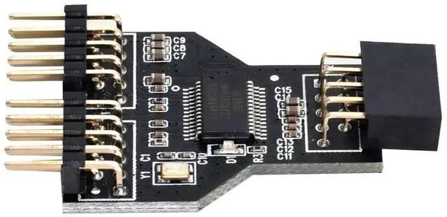 Alt view image 3 of 6 - WRIARICH Motherboard 9Pin USB 2.0 Header 1 to 2 Splitter Adapter, Internal USB 2.0 Header Multiplier Extension Hub Connector