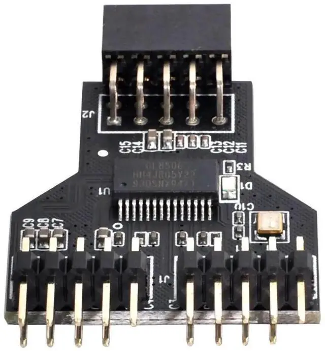 Main image of WRIARICH Motherboard 9Pin USB 2.0 Header 1 to 2 Splitter Adapter, Internal USB 2.0 Header Multiplier Extension Hub Connector