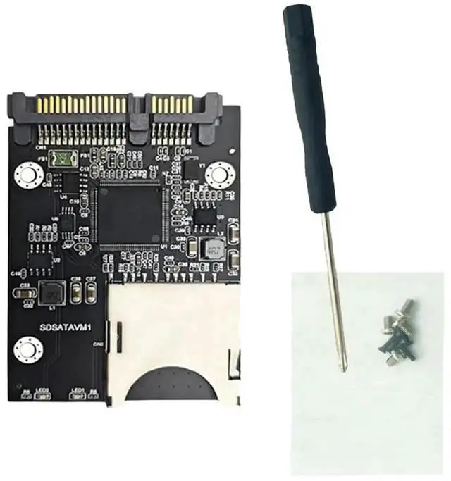 Main image of WRIARICH SD to SATA SSD Adapter with Enclosure, SD/TF Card to 2.5in SATA SSD Converter Card, SATA 3.0 High Speed Adapter Board for Desktop PC Laptop Industrial Storage
