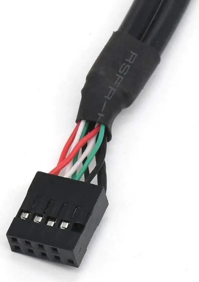 Alt view image 2 of 3 - 150cm Motherboard USB 2.0 9 Pin Header to Dual USB Type A Female Adapter Cable, Internal Front Panel USB Expansion Cord with Screw Mount Holes, 480Mbps High Speed for Desktop PC Chassis Modding