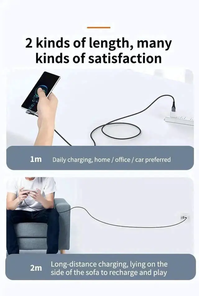 Alt view image 4 of 6 - WRIARICH 3.3FT Black Braided 90 Degree USB C to C Cable, 66W 6A Fast Charging Type-C Cord Compatible with iPhone 15 Galaxy S10 Pixel 7