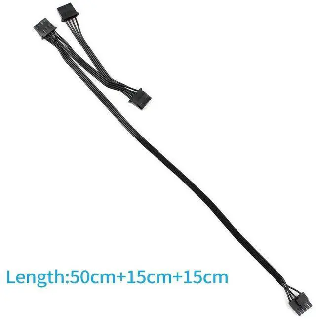 Alt view image 3 of 7 - WRIARICH 80cm Great Wall Dragon 5Pin Power Splitter Cable, 5P Male to 3x SATA + 4Pin Peripheral Female for PC & Server Hard Drives