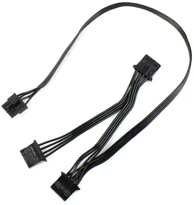 Alt view image 6 of 7 - WRIARICH 80cm Great Wall Dragon 5Pin Power Splitter Cable, 5P Male to 3x SATA + 4Pin Peripheral Female for PC & Server Hard Drives