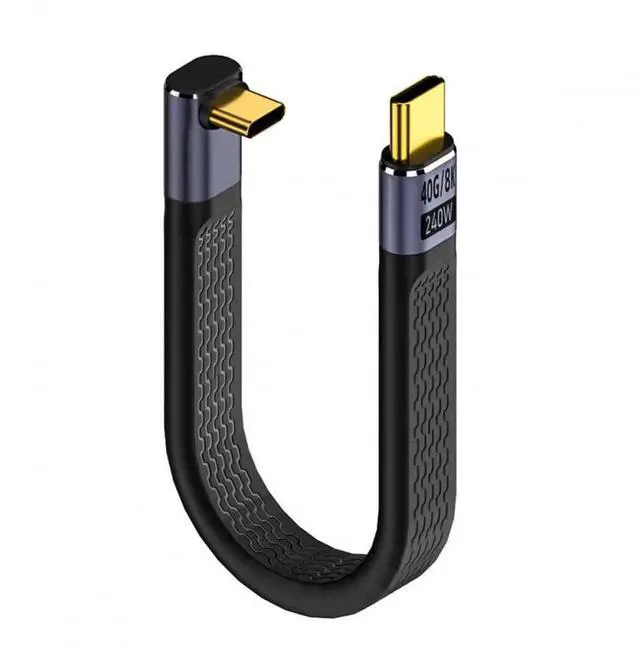 Main image of WRIARICH 13cm Up-Angled Flat FPC USB4 Type-C Male to Male Cable | 40Gbps,240W PD,8K Video for Laptop & Smartphone