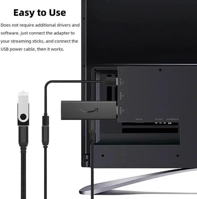 Alt view image 5 of 6 - 2 Pack Powered Micro USB OTG Cable, Micro USB Male to USB A Female Adapter Cord for Fire TV Stick 4K, Simultaneous Power Supply & Data Transfer, Black for Android Phones, Tablets & Micro USB Host Devi