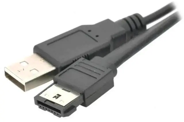 Alt view image 2 of 6 - WRIARICH 22Pin SATA 7+15 to Power eSATA Cable with USB Auxiliary Power, 2.5" HDD SSD eSATA Extension Cord