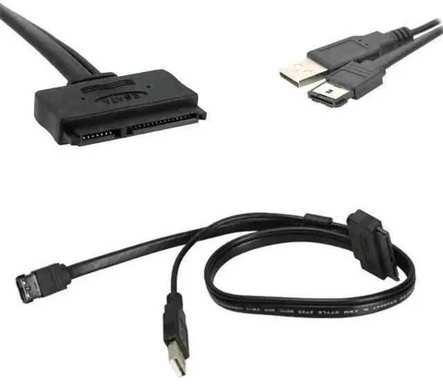 Alt view image 3 of 6 - WRIARICH 22Pin SATA 7+15 to Power eSATA Cable with USB Auxiliary Power, 2.5" HDD SSD eSATA Extension Cord