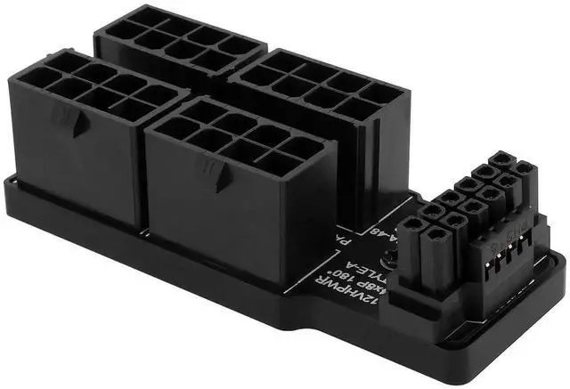 Main image of WRIARICH 180° Angled 12VHPWR 16Pin to 4×8Pin GPU Power Adapter, PCIe 5.0 ATX 3.0 600W Type B Connector for RTX 4090 / 3090Ti
