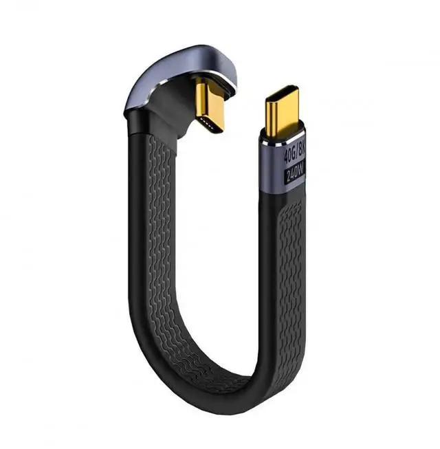 Main image of WRIARICH 13cm U-Shape Reverse Bend Flat FPC USB4 Type-C Male to Male Cable | 40Gbps, 240W PD, 8K Video for Laptops & Phones