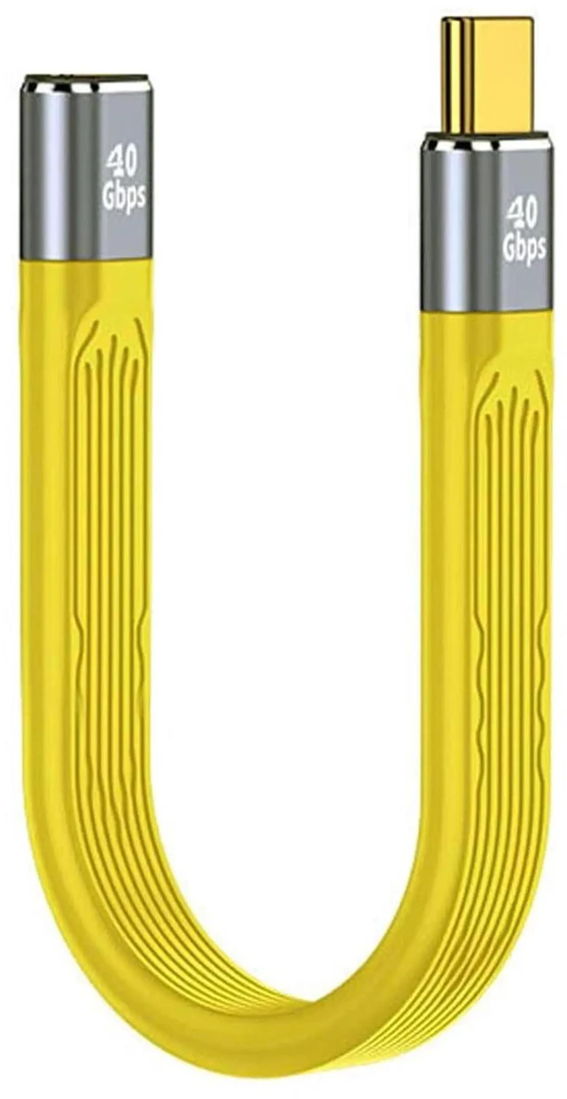 Main image of WRIARICH 13cm Slim Flat FPC USB4 Type-C Male to Female Extension Cable | 40Gbps Data, PD 100W Charging & 8K@60Hz Video Compatible with Thunderbolt 3/4