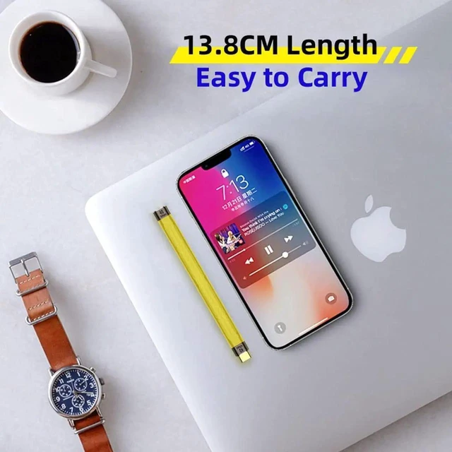 Alt view image 7 of 7 - WRIARICH 13cm Slim Flat FPC USB4 Type-C Male to Female Extension Cable | 40Gbps Data, PD 100W Charging & 8K@60Hz Video Compatible with Thunderbolt 3/4