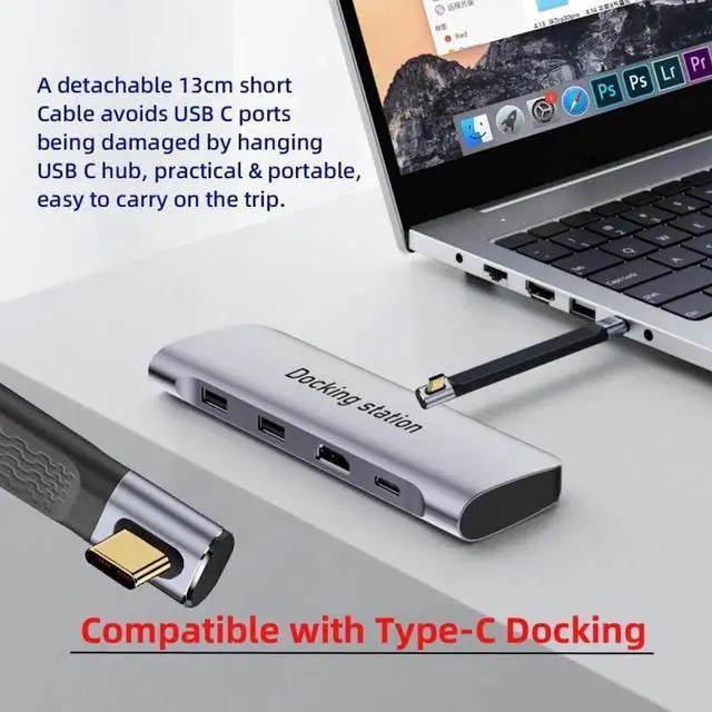 Alt view image 5 of 7 - WRIARICH 13cm Low Profile Angled Flat FPC USB4 Type-C Male to Male Cable | 40Gbps, PD240W Fast Charge & 8K Video Transmission Cord