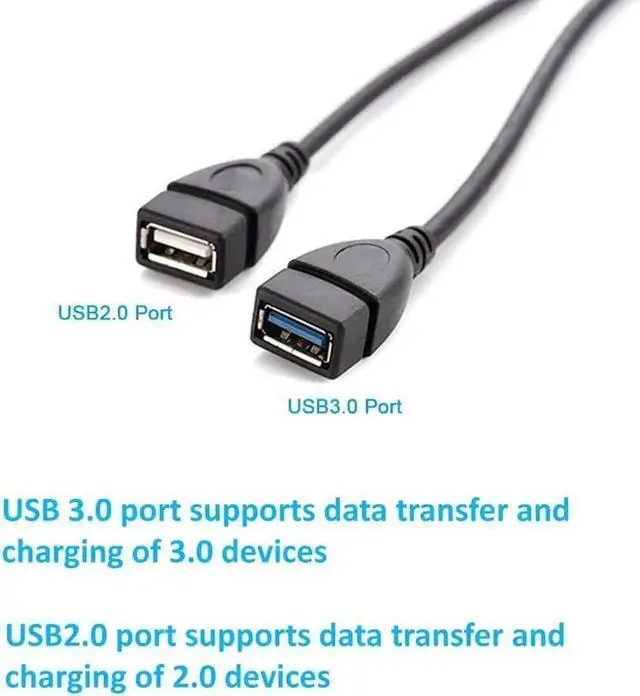 Alt view image 5 of 7 - WRIARICH 2 Pack USB3.0 Female to Dual USB Male Splitter Extension Cable