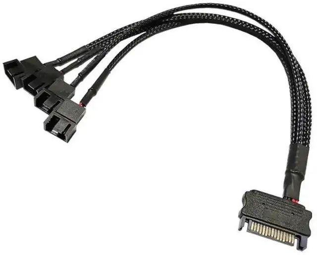 Main image of WRIARICH SATA to 3/4 Pin Fan Power Adapter Cable, PC Cooling Fan Extension Splitter Cord