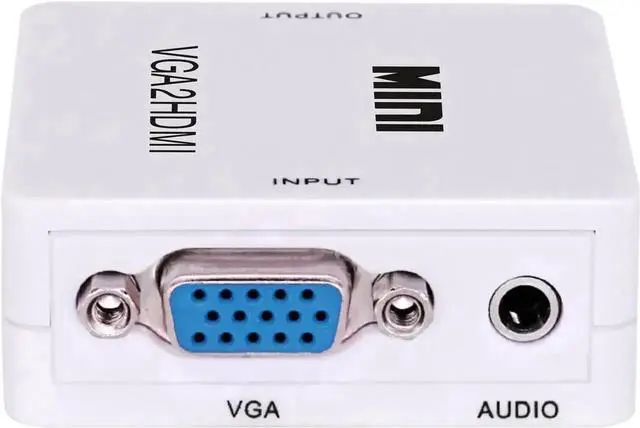 Alt view image 4 of 6 - WRIARICH White Mini VGA to HDMI 1080P Audio Video Converter, VGA2HDMI Adapter with Audio Port, Compatible PC Laptop DVD Mac HDTV Projector