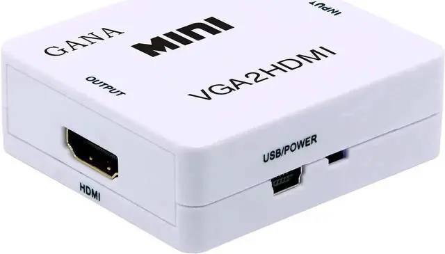 Alt view image 5 of 6 - WRIARICH White Mini VGA to HDMI 1080P Audio Video Converter, VGA2HDMI Adapter with Audio Port, Compatible PC Laptop DVD Mac HDTV Projector