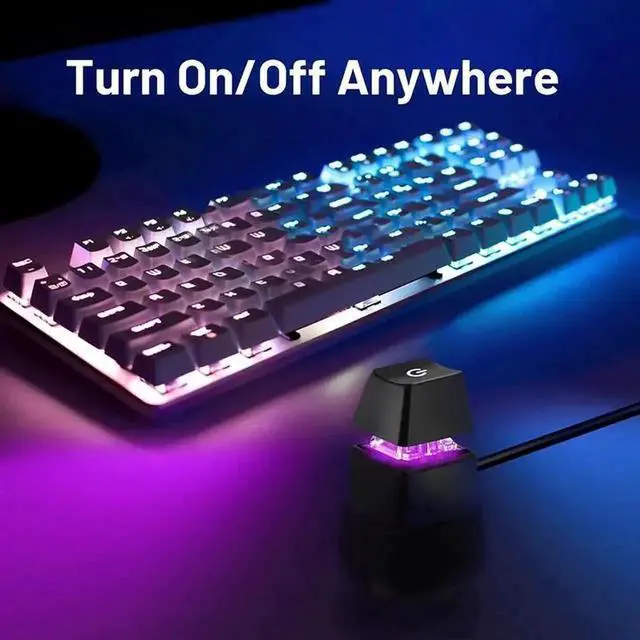 Alt view image 6 of 6 - WRIARICH 2PCS External PC Power & Reset Buttons, Mechanical Key with Color Backlight, Desktop Remote ON/OFF Startup Switch