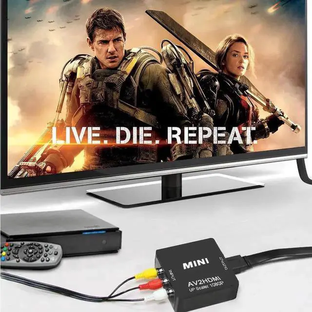 Alt view image 5 of 6 - WRIARICH Black Mini 1080P RCA CVBS AV to HDMI Converter, Analog Composite to Digital Audio Video Adapter Compatible Xbox PS3 PS4 STB VHS VCR Camera DVD Game Console