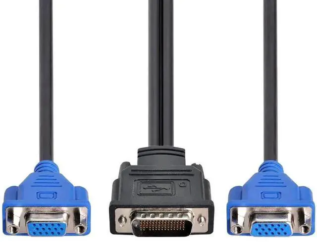 Alt view image 3 of 6 - WRIARICH DMS-59 Male to Dual VGA Female Splitter Cable, DMS59 Pin 1-to-2 HD15 RGB Video Extension Cord for PC Graphics Card Dual Monitor Setup