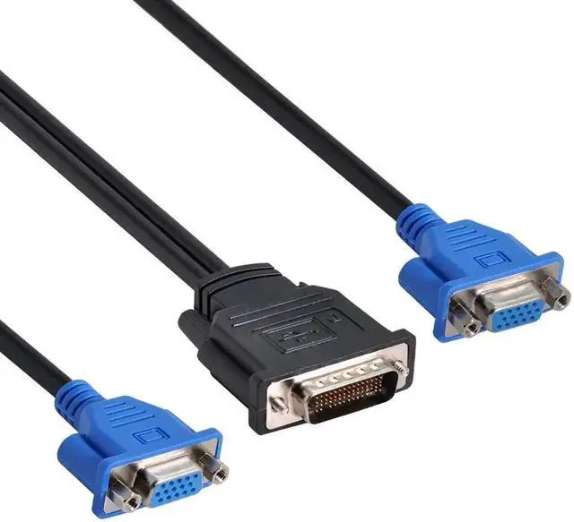 Alt view image 2 of 6 - WRIARICH DMS-59 Male to Dual VGA Female Splitter Cable, DMS59 Pin 1-to-2 HD15 RGB Video Extension Cord for PC Graphics Card Dual Monitor Setup