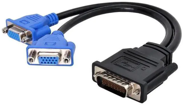 Alt view image 5 of 6 - WRIARICH DMS-59 Male to Dual VGA Female Splitter Cable, DMS59 Pin 1-to-2 HD15 RGB Video Extension Cord for PC Graphics Card Dual Monitor Setup