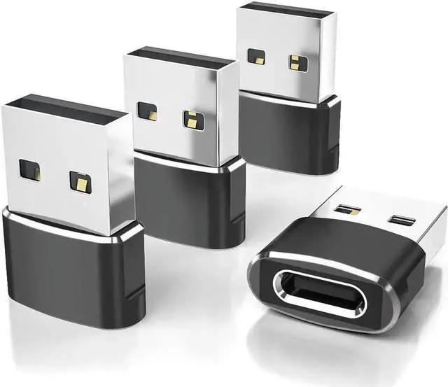 Main image of WRIARICH 4 Pack USB A Male to USB C Female Adapter, Fast Charging Type-C Converter Compatible with Apple Watch Ultra, iWatch 8/7, iPhone 14/13/12/11 Series, AirPods, iPad & Samsung Galaxy S23/S22/S21
