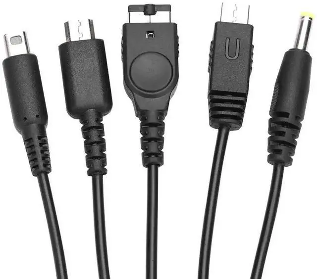 Alt view image 3 of 3 - WRIARICH 1.2M 5-in-1 Multi USB Charging Cable, Universal Power Cord for Nintendo 3DS XL, NDS Lite, NDSi LL & Multiple Classic Handheld Consoles