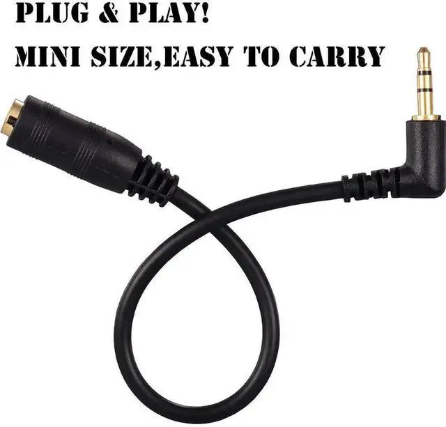 Alt view image 6 of 6 - WRIARICH 2 Pack 90 Degree Right Angle 2.5mm Male to 3.5mm Female Stereo Audio Adapter Cable, 6 Inch Gold Plated 1/8 Inch Jack Converter for Camera, Recorder, Radio & Headphones