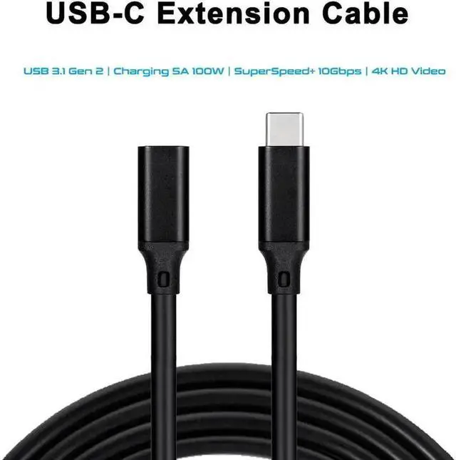 Alt view image 2 of 7 - WRIARICH 2M(6.6ft) USB-C 3.1 Gen2 Male to Female Extension Cable|100W PD Charging,20Gbps Data,4K Video Output