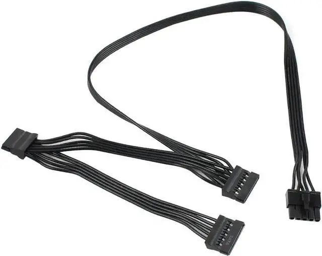 Alt view image 5 of 7 - WRIARICH 80cm Great Wall Dragon Series Modular Power Cable, 5Pin Male to 3×15Pin SATA Hard Drive 1-to-3 Splitter Cord for PC & Server Storage Expansion
