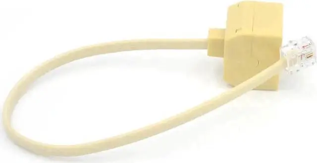 Alt view image 4 of 4 - WRIARICH RJ11 6P4C 2-Way Telephone Splitter Adapter, 1 Male to Dual Female Landline Phone Jack Separator Cable, Beige