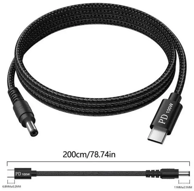 Alt view image 3 of 3 - WRIARICH 100W USB-C DC Power Adapter Kit, Universal AC-DC Laptop Power Supply with 5.5x2.1mm DC Port & 10 Interchangeable DC Tip Connectors