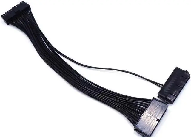 Alt view image 2 of 6 - WRIARICH 30cm ATX 24Pin Male to Female Dual PSU Synchronizer Extension Cable, Dual Power Supply Sync Adapter Cord for Mining Rig Multi PSU Connection