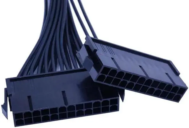 Alt view image 4 of 6 - WRIARICH 30cm ATX 24Pin Male to Female Dual PSU Synchronizer Extension Cable, Dual Power Supply Sync Adapter Cord for Mining Rig Multi PSU Connection