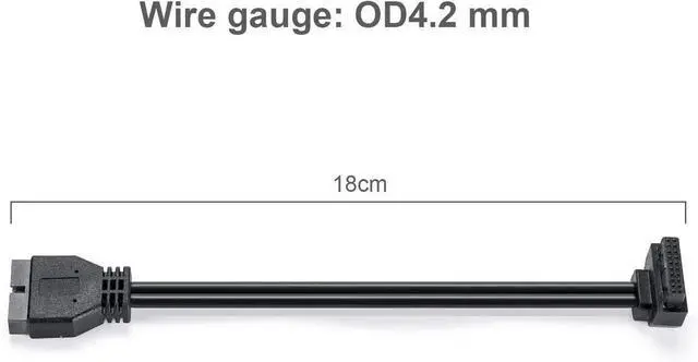 Alt view image 5 of 7 - WRIARICH 19Pin USB3.0 Mainboard Header Male to Female Extension Cable, Inward-Facing Front Panel High-Speed Cord