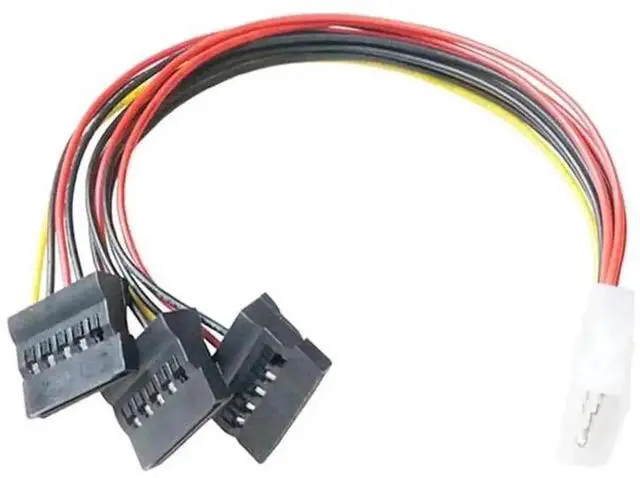 Main image of WRIARICH 1-to-3 IDE 4Pin to SATA Power Splitter Cable, Large 4Pin Female to Multiple SATA Male PC Hard Drive Power Adapter Cord