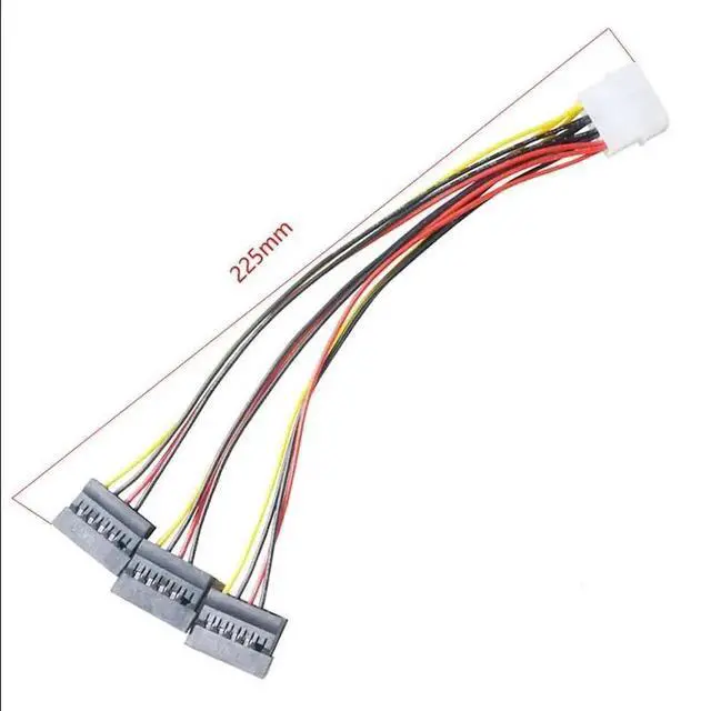 Alt view image 3 of 6 - WRIARICH 1-to-3 IDE 4Pin to SATA Power Splitter Cable, Large 4Pin Female to Multiple SATA Male PC Hard Drive Power Adapter Cord