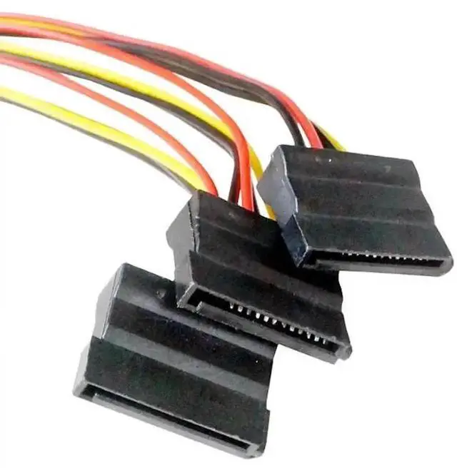 Alt view image 2 of 6 - WRIARICH 1-to-3 IDE 4Pin to SATA Power Splitter Cable, Large 4Pin Female to Multiple SATA Male PC Hard Drive Power Adapter Cord