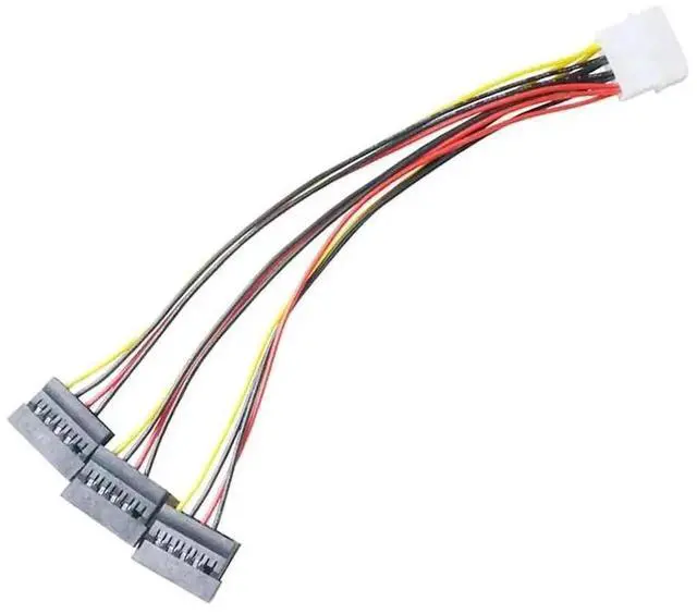 Alt view image 6 of 6 - WRIARICH 1-to-3 IDE 4Pin to SATA Power Splitter Cable, Large 4Pin Female to Multiple SATA Male PC Hard Drive Power Adapter Cord