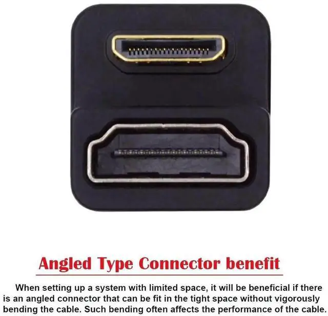 Alt view image 7 of 7 - WRIARICH U-Shaped 360° Up Reverse Back Angled Mini HDMI 1.4 Male to HDMI Female Extension Adapter Converter, Supports 4K HD Video