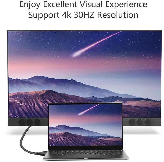 Alt view image 7 of 7 - WRIARICH 3FT Left 90/270 Degree HDMI 1.4 Extension Cable, Gold-Plated Connectors, Support 4K, 3D, Ethernet & ARC Audio Return