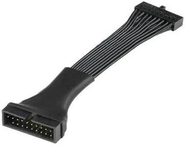 Alt view image 2 of 3 - WRIARICH 6 Inches Low Profile USB 3.0 Internal Header Extension Cable, Slim 19Pin Motherboard Front Panel USB Extender Cord