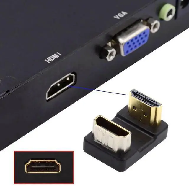 Alt view image 7 of 7 - WRIARICH U-Shaped 360° Down Reverse Back Angled HDMI 1.4 Male to Female Extension Adapter, Type-A 4K HDMI Extender Converter