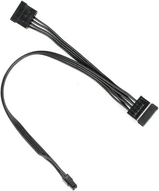 Alt view image 3 of 5 - WRIARICH 45cm Type4 Mini 4 Pin to Dual SATA Power Cable, ATX Mini 4P to 2 SATA SSD/HDD Power Supply Cord Compatible with Lenovo M410 M415 M425 B415 M610 M710 M4200R Motherboard