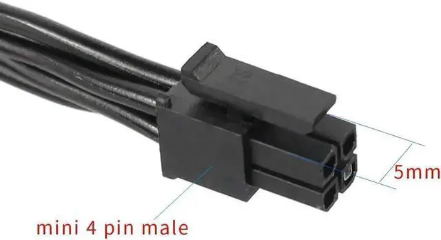 Alt view image 4 of 5 - WRIARICH 45cm Type4 Mini 4 Pin to Dual SATA Power Cable, ATX Mini 4P to 2 SATA SSD/HDD Power Supply Cord Compatible with Lenovo M410 M415 M425 B415 M610 M710 M4200R Motherboard