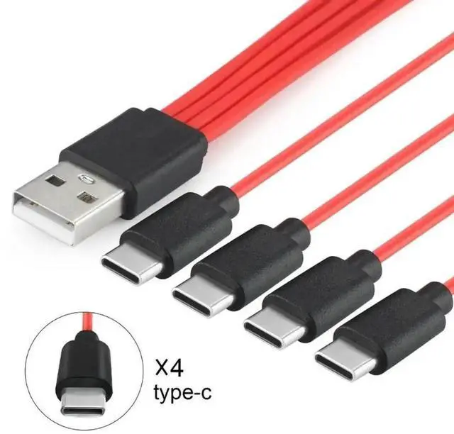 Alt view image 2 of 3 - WRIARICH 4-in-1 USB-C Splitter Cable, 4-Port Fast Charging Adapter for Phone and Hard Drive